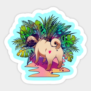 Pug's butt Sticker